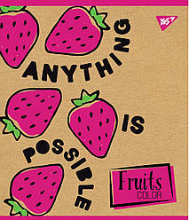 Зошит для записів А5 / 18 кл. YES "Fruits color" крафт, білила, 10 шт / уп.