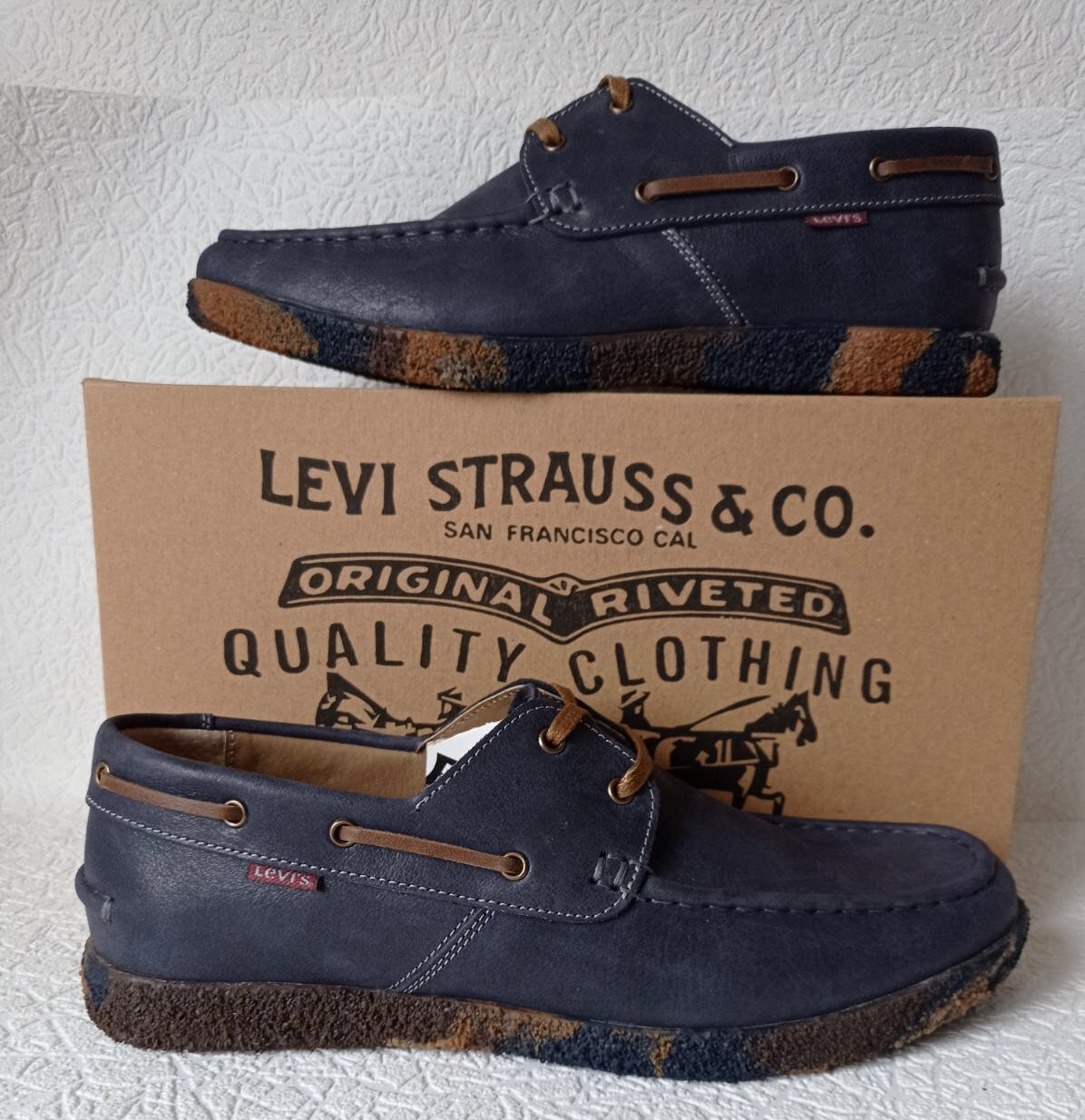 Топсайдери чоловічі Levi's синя шкіра підошва Safari