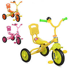 Дитячий триколісний велосипед "Малюк" жовто-жовтогарячий