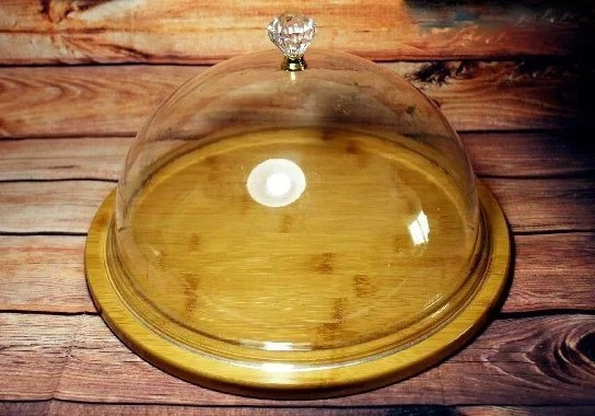 Бамбукова тортовниця Helios з кришкою-куполом 305 мм (7310), фото 1