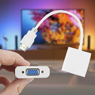 Конвертер відео HDMI TO VGA ADAPTER Білий