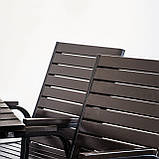 Комплект меблів для літніх майданчиків "Таї" стіл (120*80) + 2 стільці + лавка Венге, фото 4