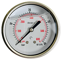 Манометр аксиальный/осевой (глицериновый) DN 63 G 1/4" 40 bar