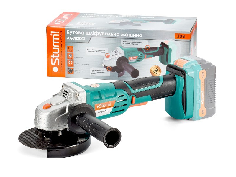 Аккумуляторна болгарка Sturm AG9020CL : 125 мм | Li-Ion 20В