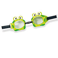 Дитячі окуляри для плавання Intex 55603 «Жаба», розмір S (3+), обхват голови 48-52 см, зелені