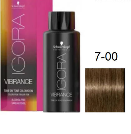 Фарба для волосся Schwarzkopf igora Vibrance безаміачна 7-00 Середній русявий натуральний екстра 60 мл, фото 1