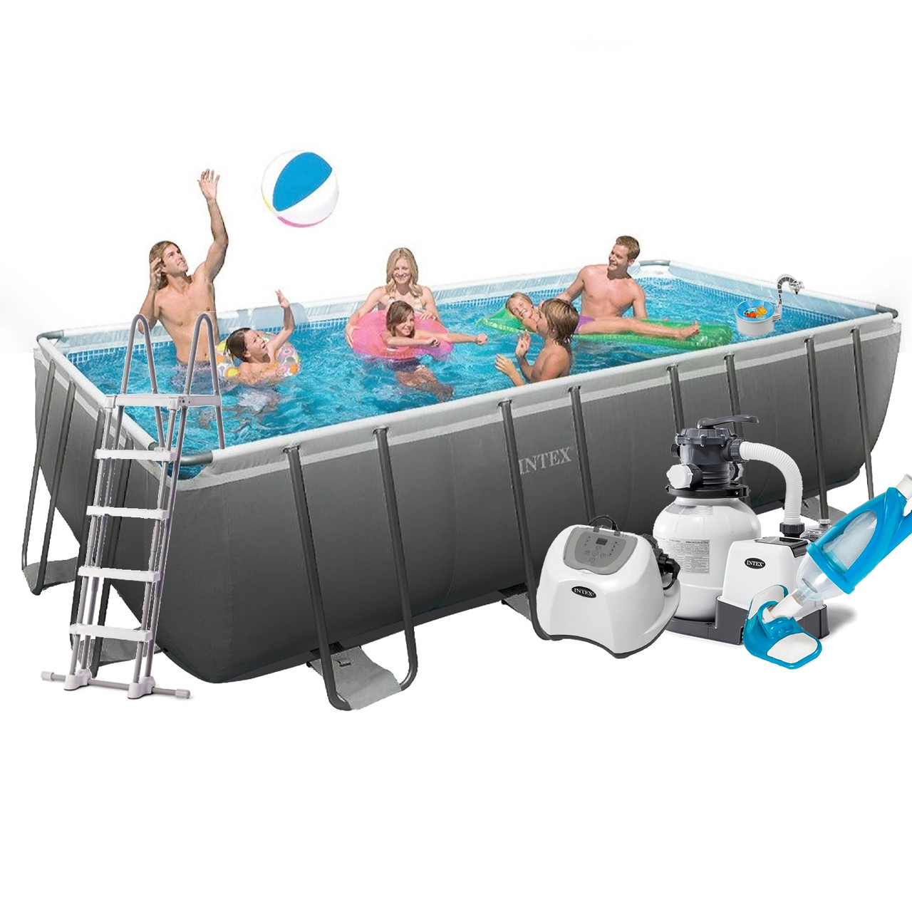 Каркасний басейн Intex 26356-15, 549 х 274 х 132 см (150мл/11г/год, 7 900 л/год, драбина, тент, підстилка,