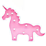 Світлодіодний світильник, Єдиноріг на підставці, нічник, 9L, 28 х3 х23 см, 2 АА батарейки, Новорічна світлодекорація (140762), фото 2