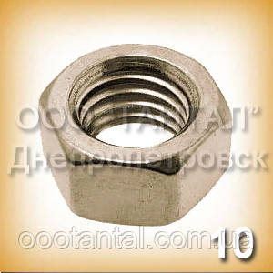 Гайка М10 латунна ГОСТ 5915-70 (DIN 934, ISO 4032, ISO 8673) шестигранна, фото 1