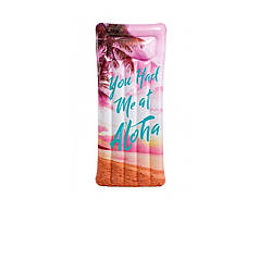 Пляжний надувний матрац з підголовником Intex 58772 «Натхнення», 178 х 84 см, рожевий світанок