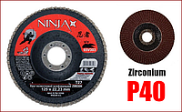 Круг лепестковый шлифовальный 125 мм P40 Ninja Zirconium 65V304