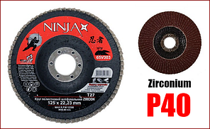 Круг пелюстковий шліфувальний 125 мм P40 Ninja Zirconium 65V304