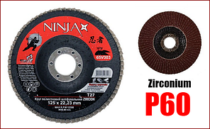 Круг пелюстковий шліфувальний 125 мм Р60 Ninja Zirconium 65V306