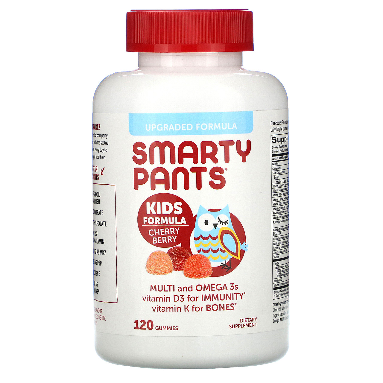Мультивітаміни і омега 3 для дітей, зі смаком вишні, 120 жувальних цукерок SmartyPants