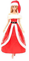 Платье + новогодняя шапочка для куклы Барби, шарнирной куклы №2