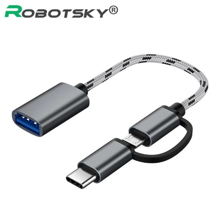 Універсальний OTG кабель USB 3.0 - USB Type-C - Micro USB