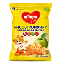 Коржики рисові морква та яблуко 40г Milupa