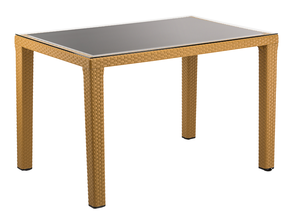 Стіл Tilia Antares 80x120 см стільниця зі скла, ніжки пластикові кавовий