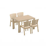 Стіл Tilia Antares 80x120 см стільниця зі скла, ніжки пластикові кавовий, фото 3