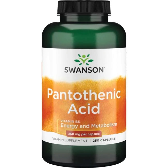 Вітамін В5 пантотенова кислота Swanson Pantothenic Acid (Vitamin B-5) 250мг. 250 капс.
