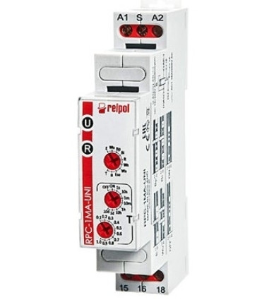 Реле часу модульне 10 режимів, живлення 12...240 V AC/DC, 1 перекидний контакт 16 А