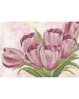 Схема вишивка бісером Рожеві тюльпани