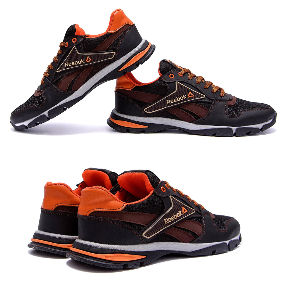 Чоловічі літні кросівки сітка Reebok Street Style Brown, туфлі, кеди коричневі, Літнє чоловіче взуття, фото 1