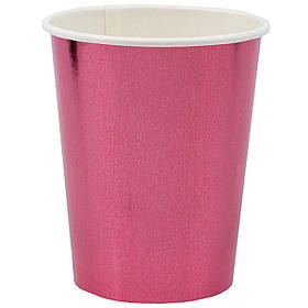 Стакани паперові стиль "Фольга", рожеві, 6 шт, Набор стаканчиков "Розовый"