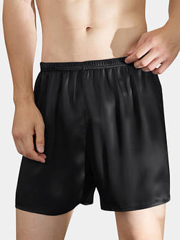 Шорти чоловічі піжамні шовкові чорні (размер S - XXXL 42-56)