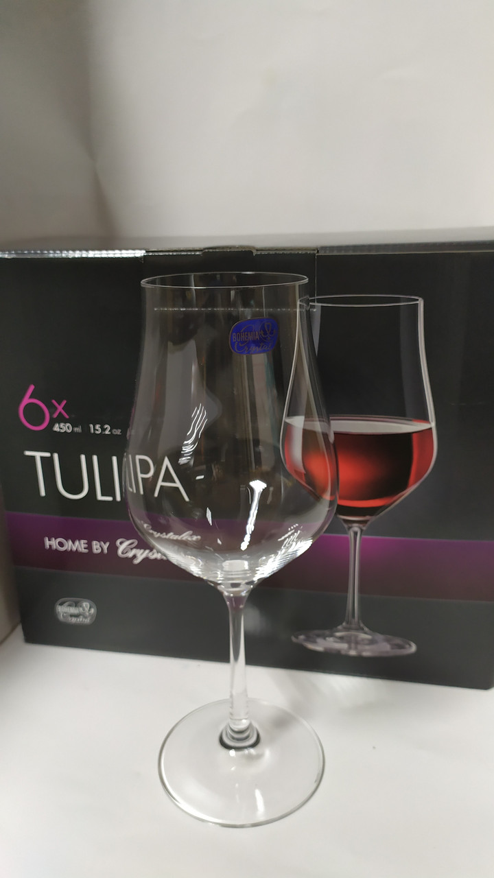 Келихи для вина набір 6шт 450мл. Bohemia Tulipa b40894