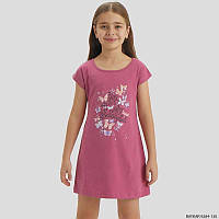 Дитячі ночнушки для дівчаток Baykar Туреччина нічна сорочка, сорочка для дівчинки Вишнева метелики Арт. 9284-130