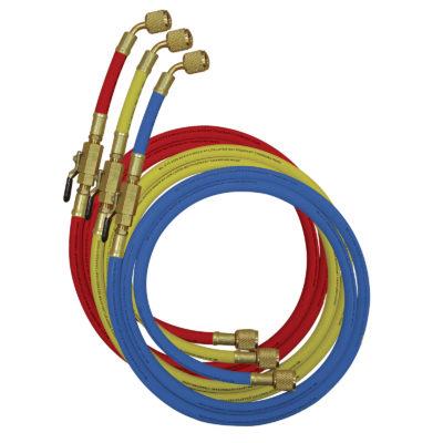 Шланг зарядний із фітингом і вінтелем, 150 см, 1/4" SAE (комплі 3 шт.) (Mastercool, США) 90262-60-E