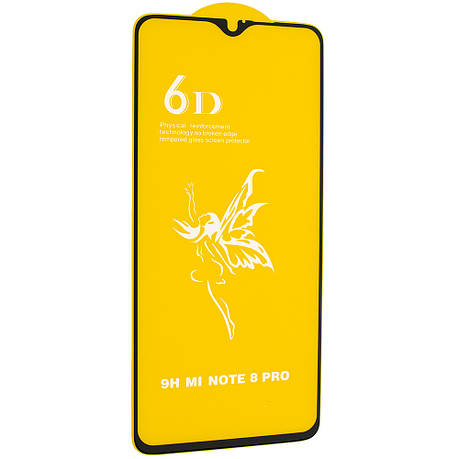 Захисне скло 6D для Xiaomi Redmi Note 8 Pro Black, фото 1