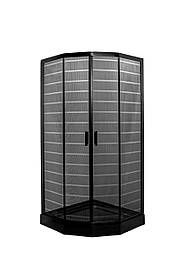 Душова кабіна INSANA IDA BLACK 90х90х201 шестикутна дрібний піддон