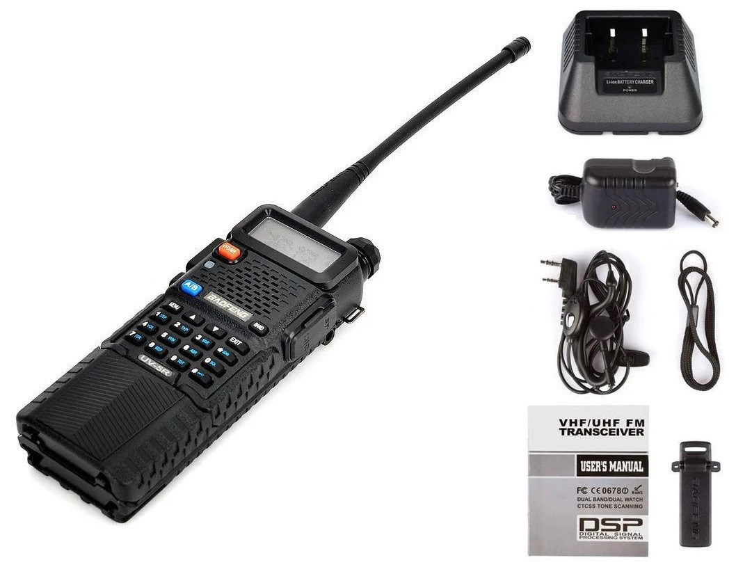 Рация Baofeng UV-5R 5 Вт + Батарея На 3800 МАч + Гарнитура.