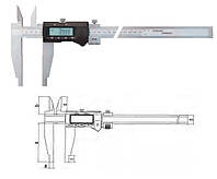 ШТАНГЕНЦИРКУЛЬ С ЦИФРОВОЙ ИНДИКАЦИЕЙ С НАРУЖНЫМИ, УСТРОЙСТВОМ ТОЧНОГО ПЕРЕМЕЩЕНИЯ 0-300