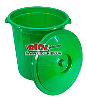 Бак 45 л пластиковий універсальний з кришкою (колір — зелений) Горизонт GR-02042-2