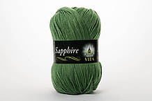 Напівшерстяна Пряжа VITA Sapphire, Color No.1520 зелений