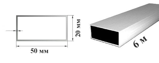 Труба алюмінієва прямокутна 50х30 мм 6060 Т6