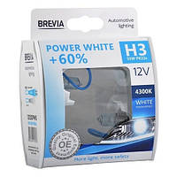 Галогенові лампи Brevia H3 12 V 55 W PK22s Power White +60% 4300K 12030PWS