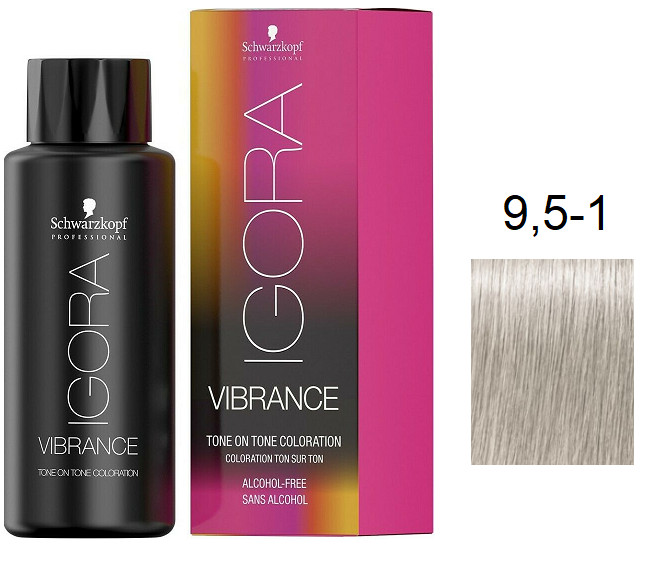 Фарба для волосся Schwarzkopf igora Vibrance безаміачна 9,5-1 Платиновий блондин сандре 60 мл