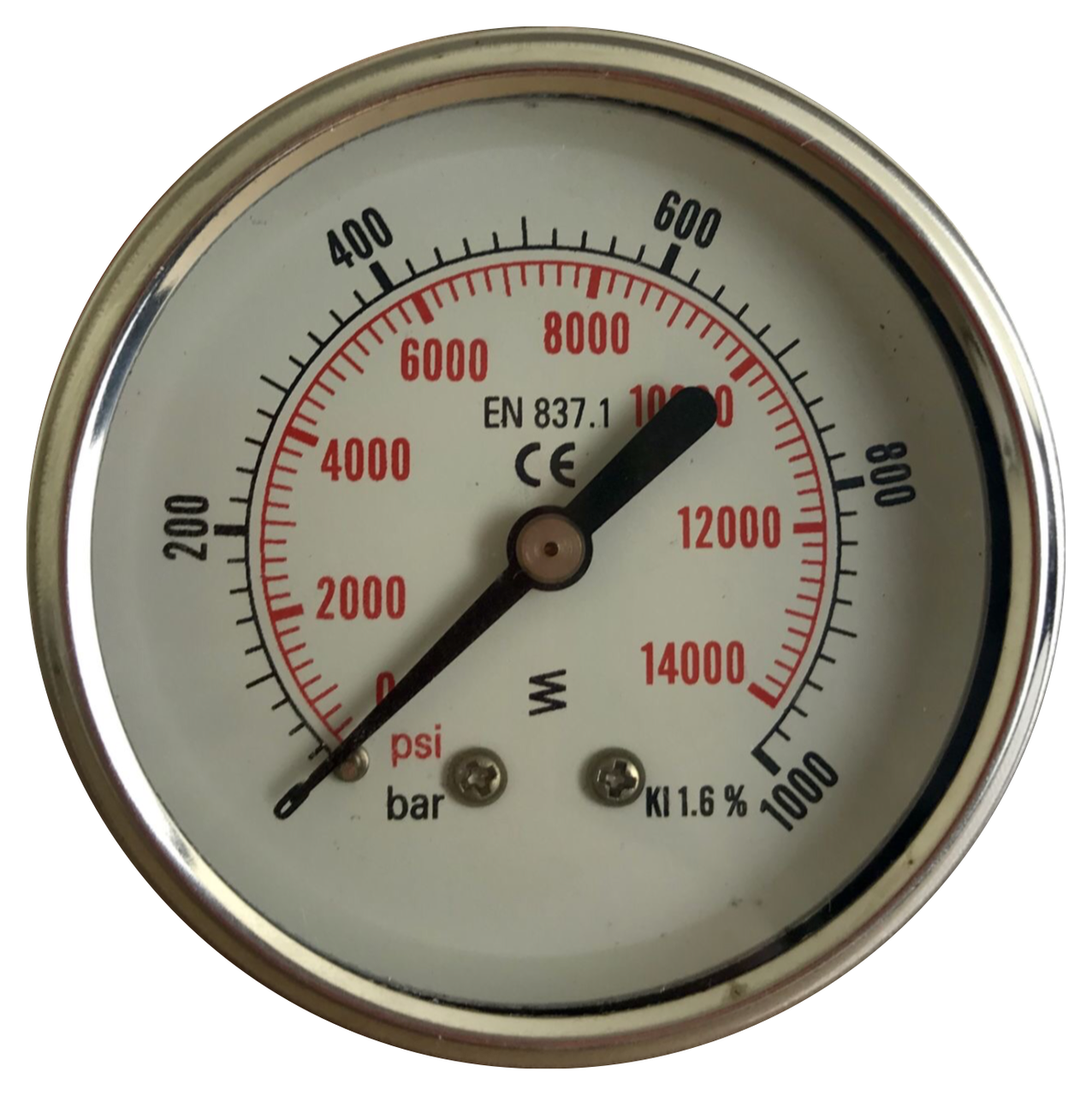 Манометр аксіальний/осьовий (гліцериновий) DN 63 G 1/4" 1000 bar