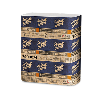 Паперові рушники листові, білі, Z-укладка, Selpak Pro. Premium.32660130