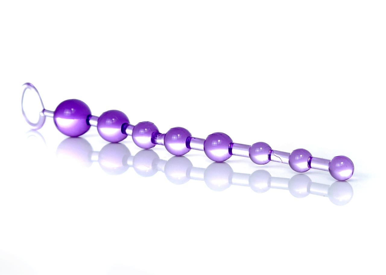 Анальний стрижень Boss Jelly Anal Beads Purple