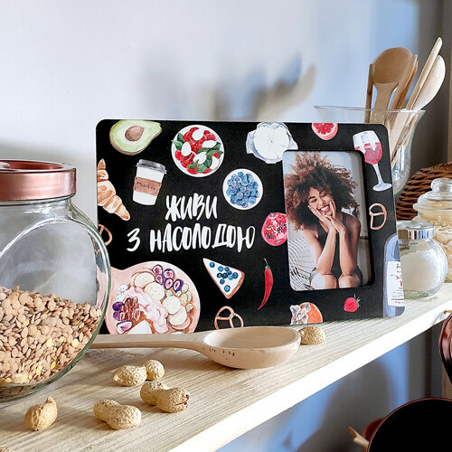 Рамка для фото, фоторамка з принтом «Живи з насолодою» (RMF_21A007)