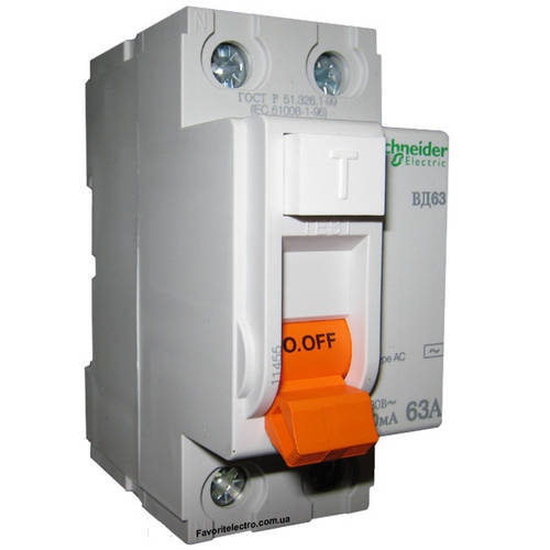 Купити ПЗВ Шнайдер 63а 30мА ВД63 Домовик Schneider Electric 11455, ціна ...