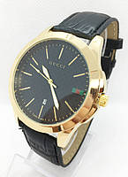 Мужские наручные часы GC, золото с черным ремешком ( код: IBW634YB )