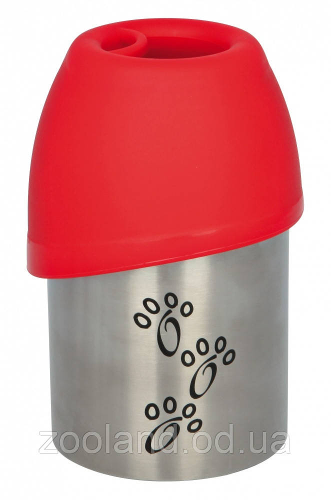 24605 Trixie Paws пляшка дорожня з мискою, червоний