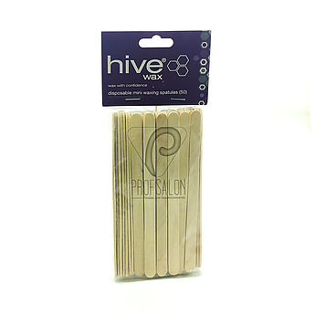 Одноразові шпателі для депіляції (вузькі), дерев'яні, HIVE, 140*10*2мм, 50шт