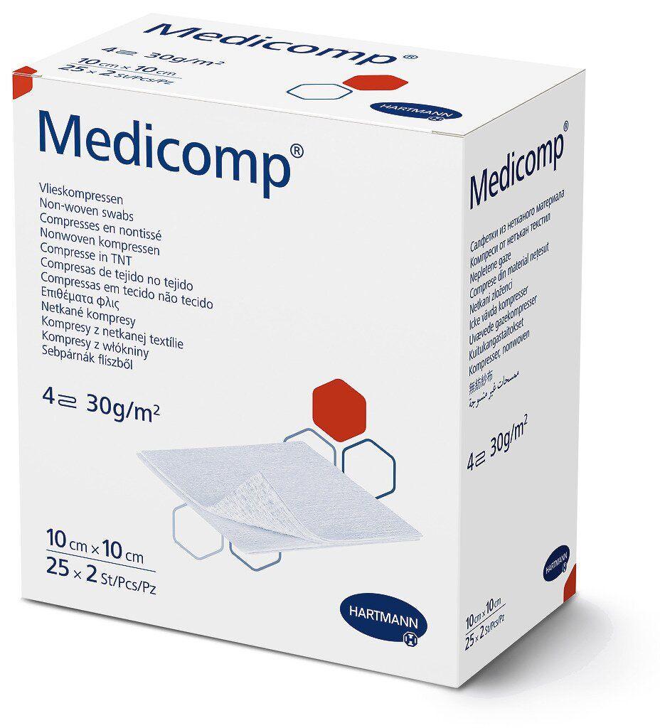 Серветки стерильні з нетканого матеріалу Medicomp 10x10 см 2х25шт